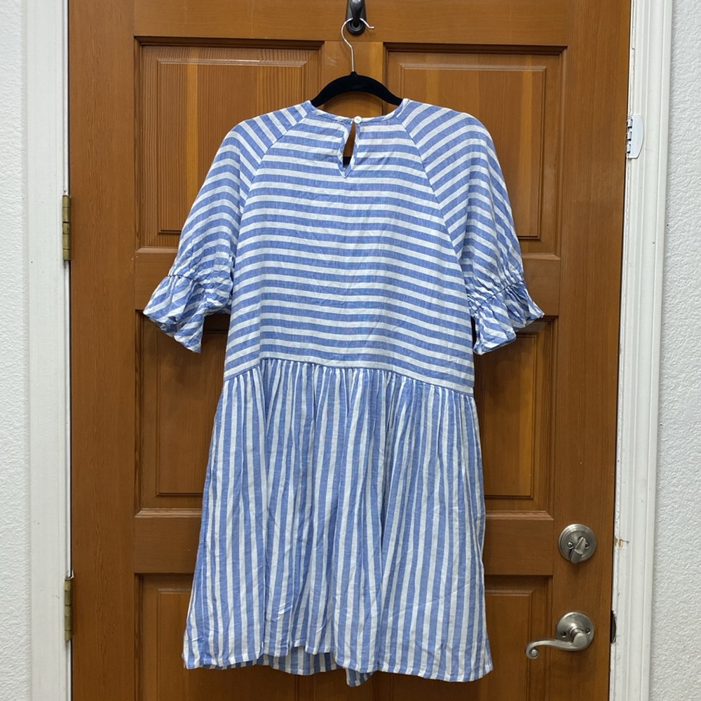 NWT Maisie Striped Blue and White Short Sleeve Dress - Picture 5 of 8